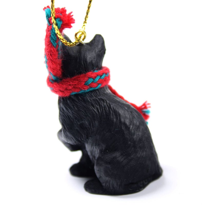 Conversation Concepts Black Cat Christmas Ornament w/Scarf Tiney Ones - Image 2